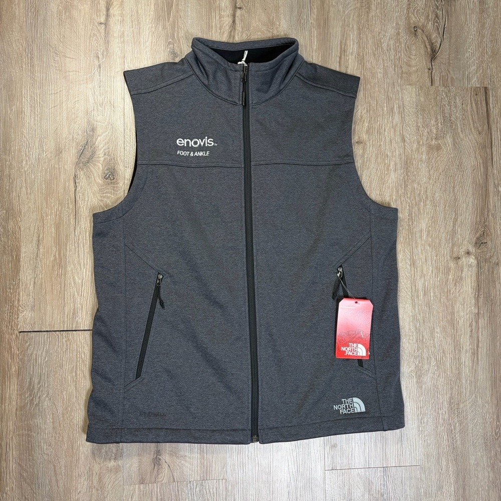 NEW The North Face Ridgeway‎ Vest Silver Gray Softshell Large Full Zip